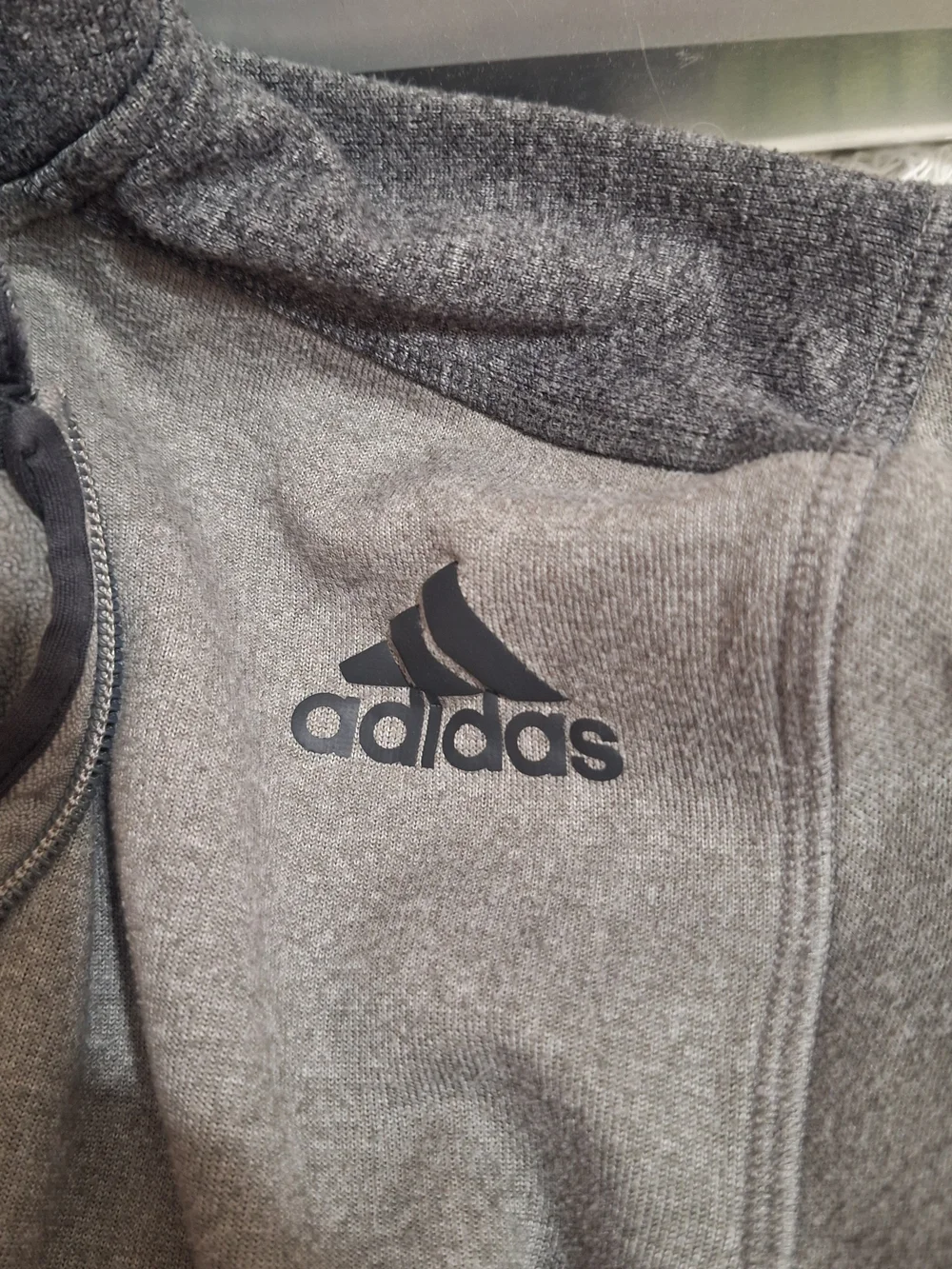 adidas Gray Full-Zip Fleece Hoodie for Kids